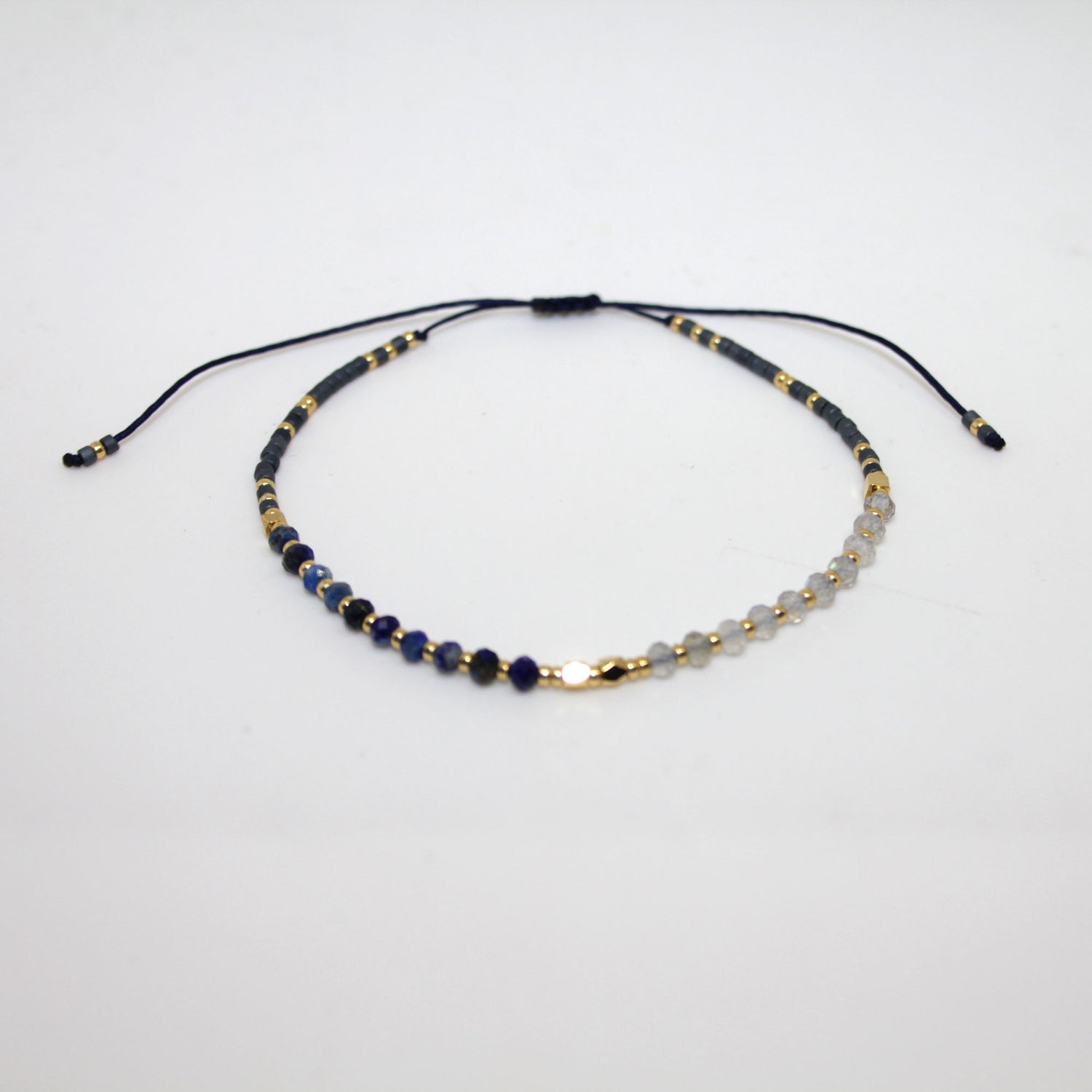 Armband Lapis Lazuli und Black Quarz