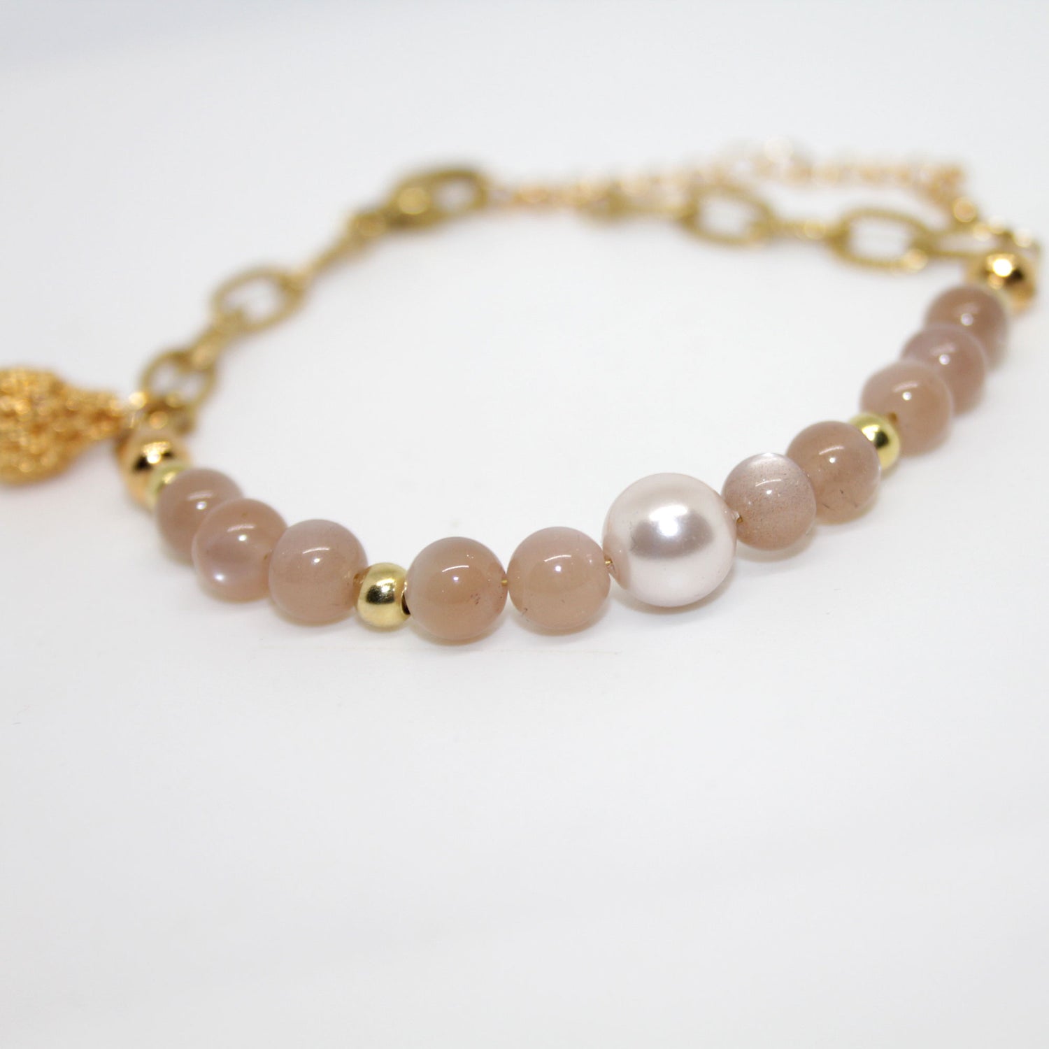 Armband Mondstein &amp; Süßwasserperle