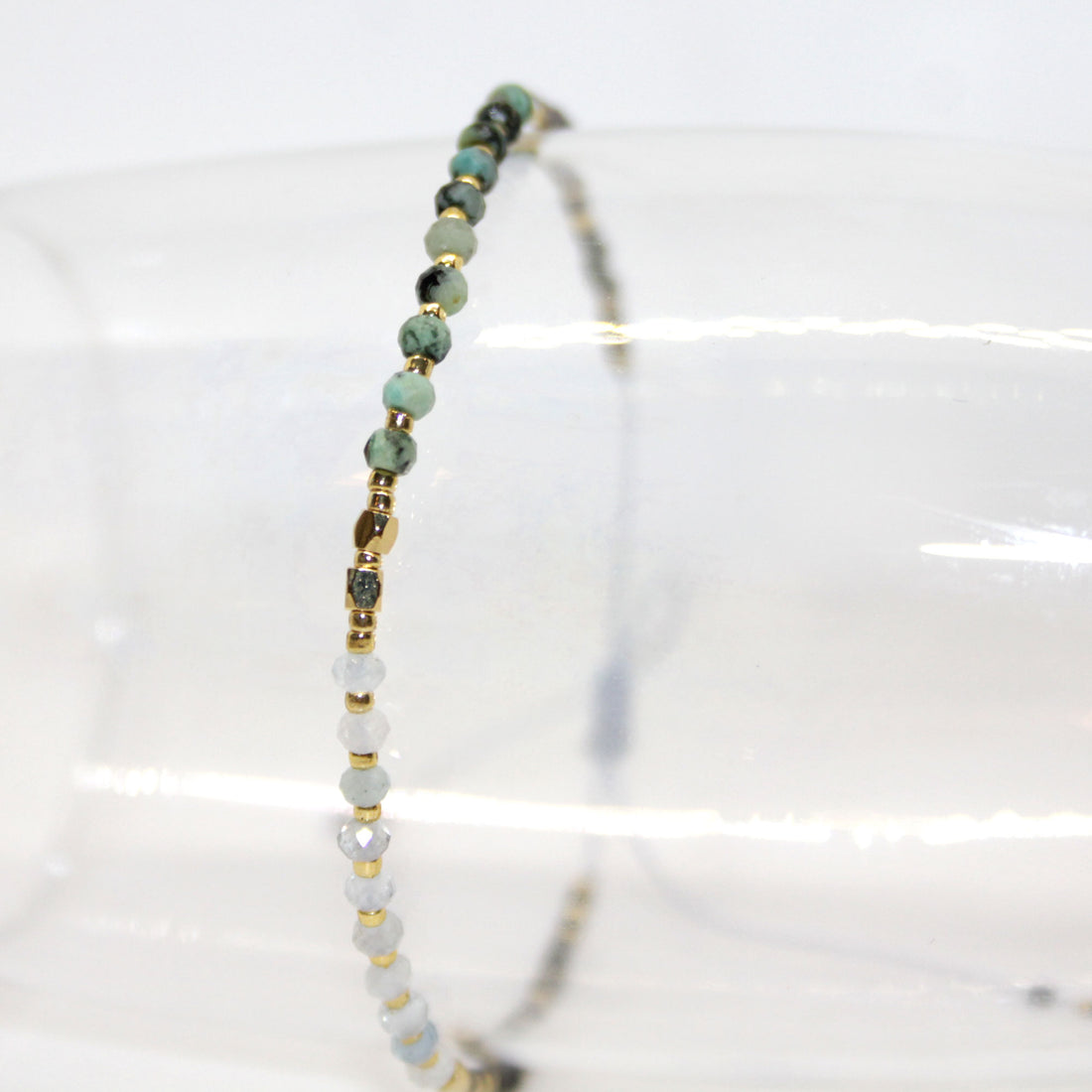 Armband afrikanischer Türkis und Aquamarin