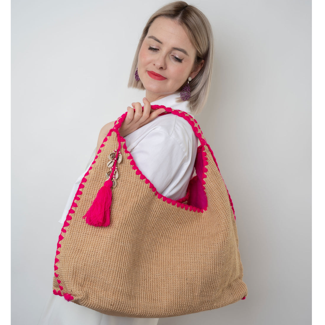 Beach Bucket Bag Alicia Pink