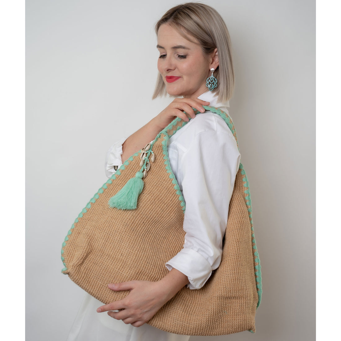Beach Bucket Bag Alicia Aqua