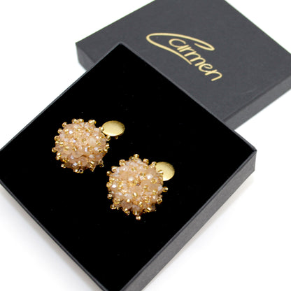 Beerenohrring beige