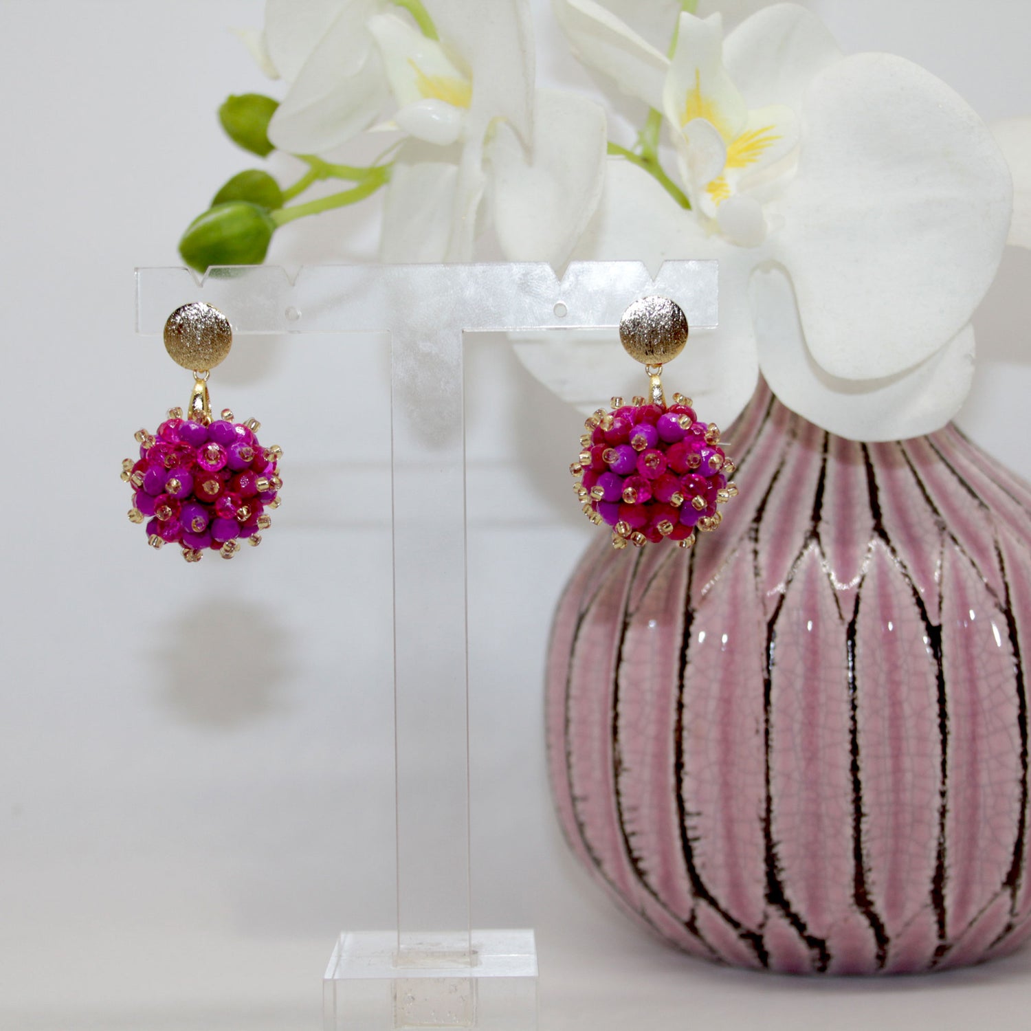 Beerenohrring Pink