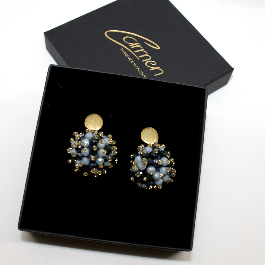 Beerenohrring Grau Schwarz