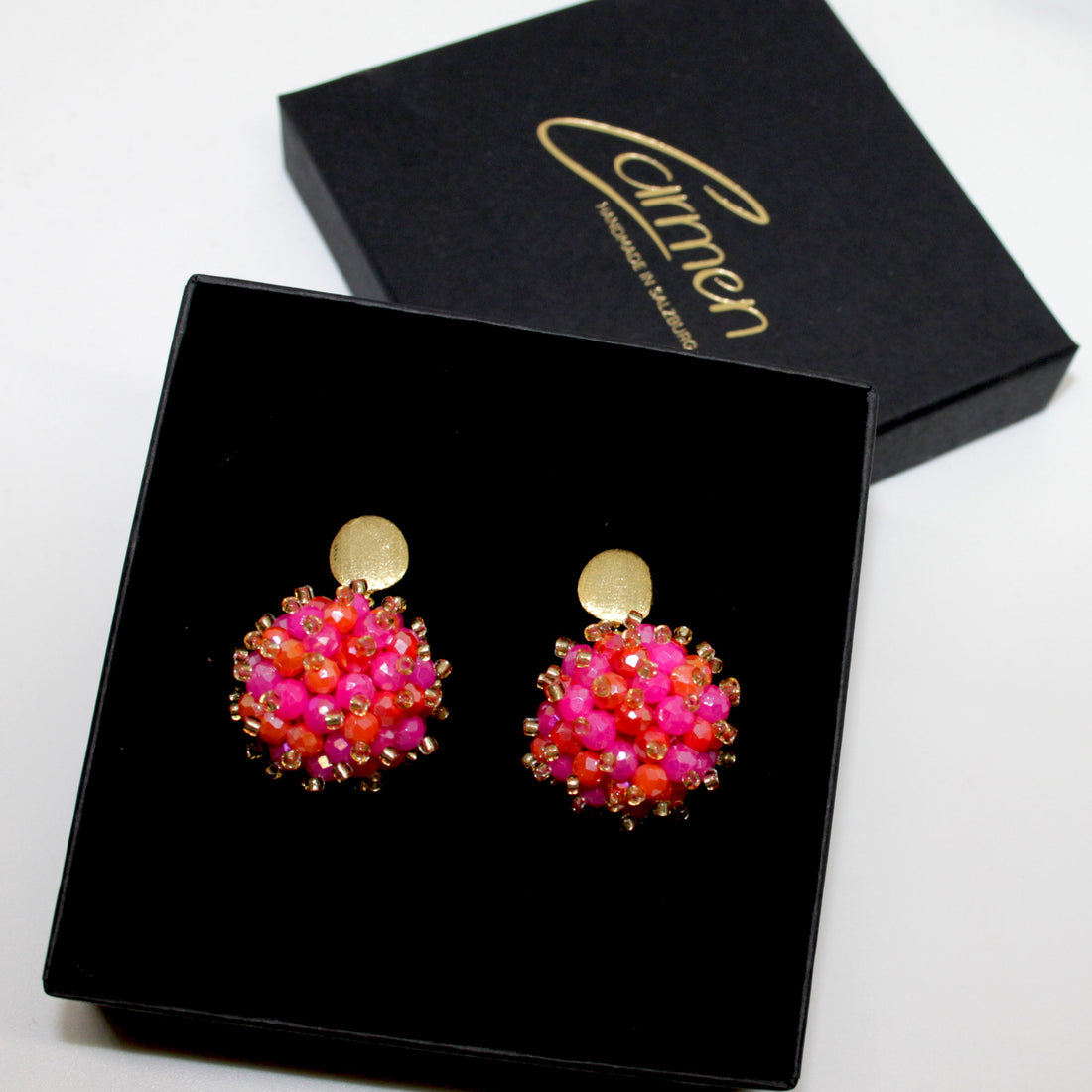 Beerenohrring Orange Neonpink