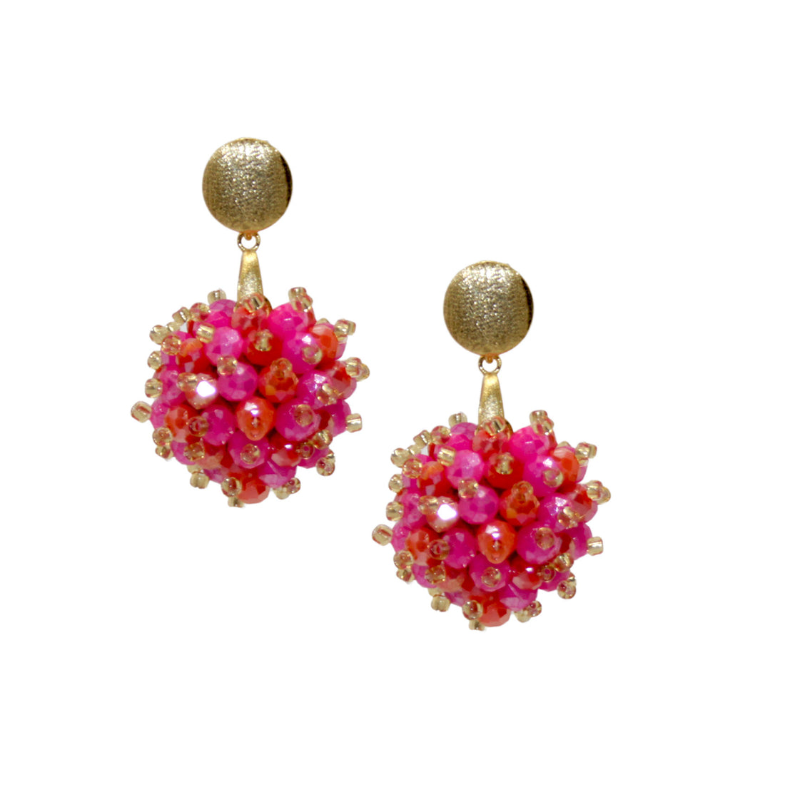 Beerenohrring Orange Neonpink