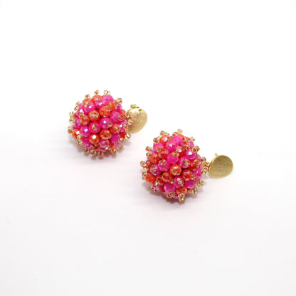 Beerenohrring Orange Neonpink