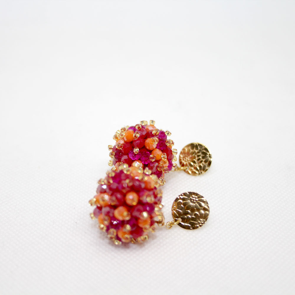 Beerenohrring Orange-Pink