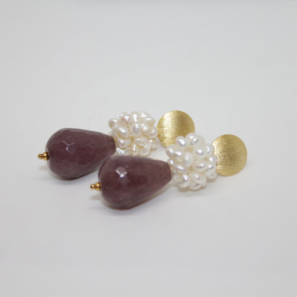 Berry Freshwater Pearl Ohrring handgefertigt in Österreich