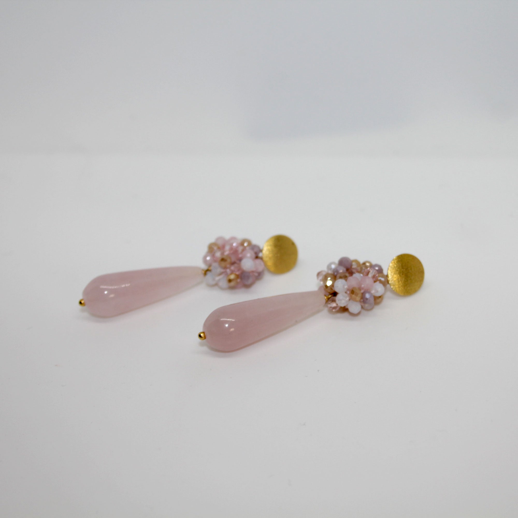Berry Rosenquarz Drop Ohrring