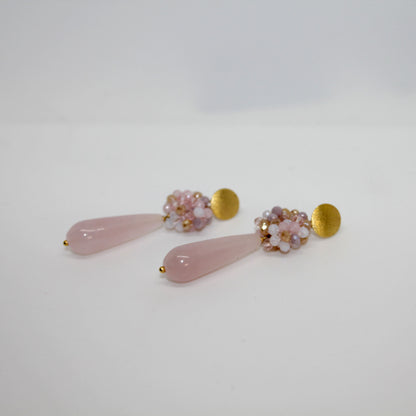 Berry Rosenquarz Drop Ohrring