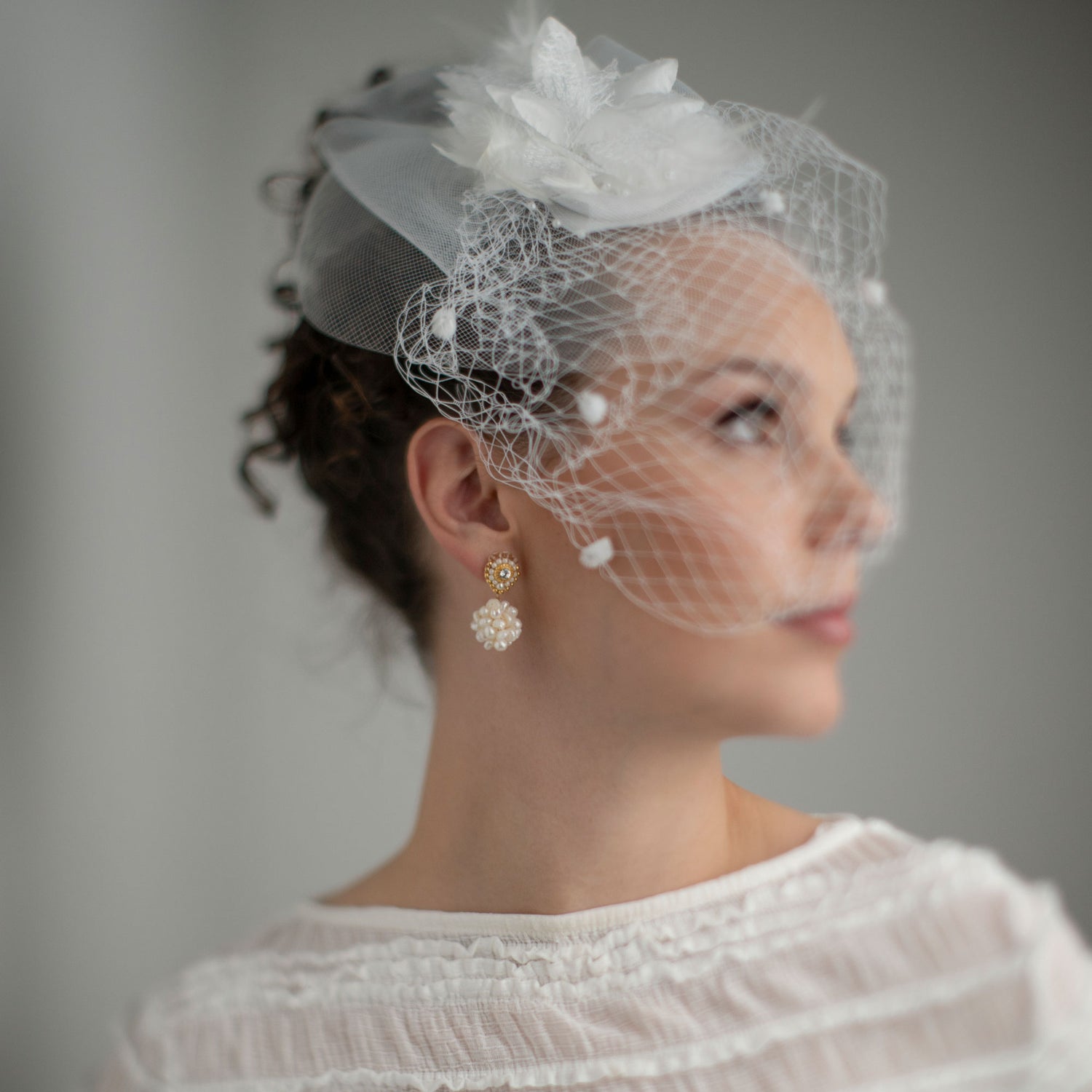 Bridal Ball Süsswasserperle Ohrring handgefertigt in Österreich