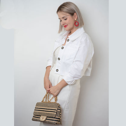 City Bag Fernanda Black Stripe