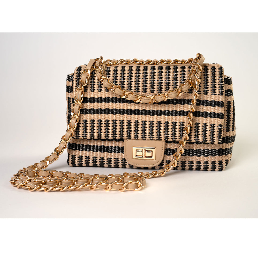 City Bag Fernanda Black Stripe