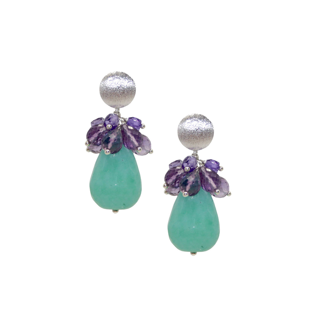 Clear Glam Amethyst Jade Ohrring handgefertigt in Österreich