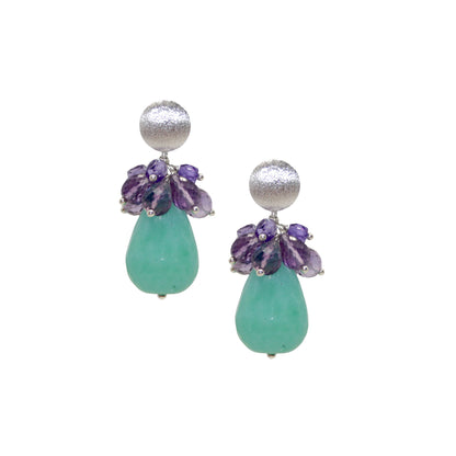 Clear Glam Amethyst Jade Ohrring handgefertigt in Österreich