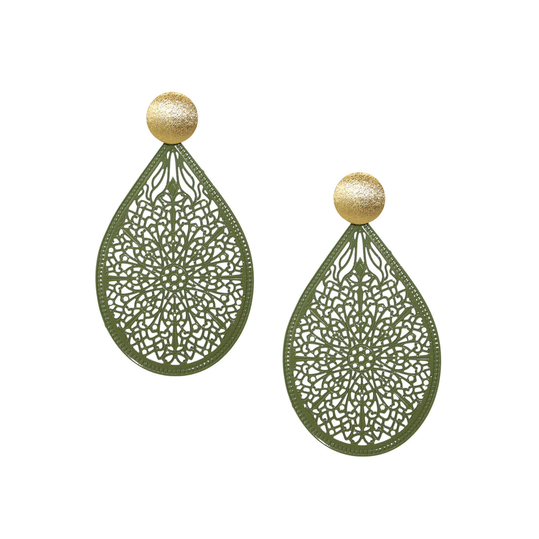 Cora Olivegrün Ohrring