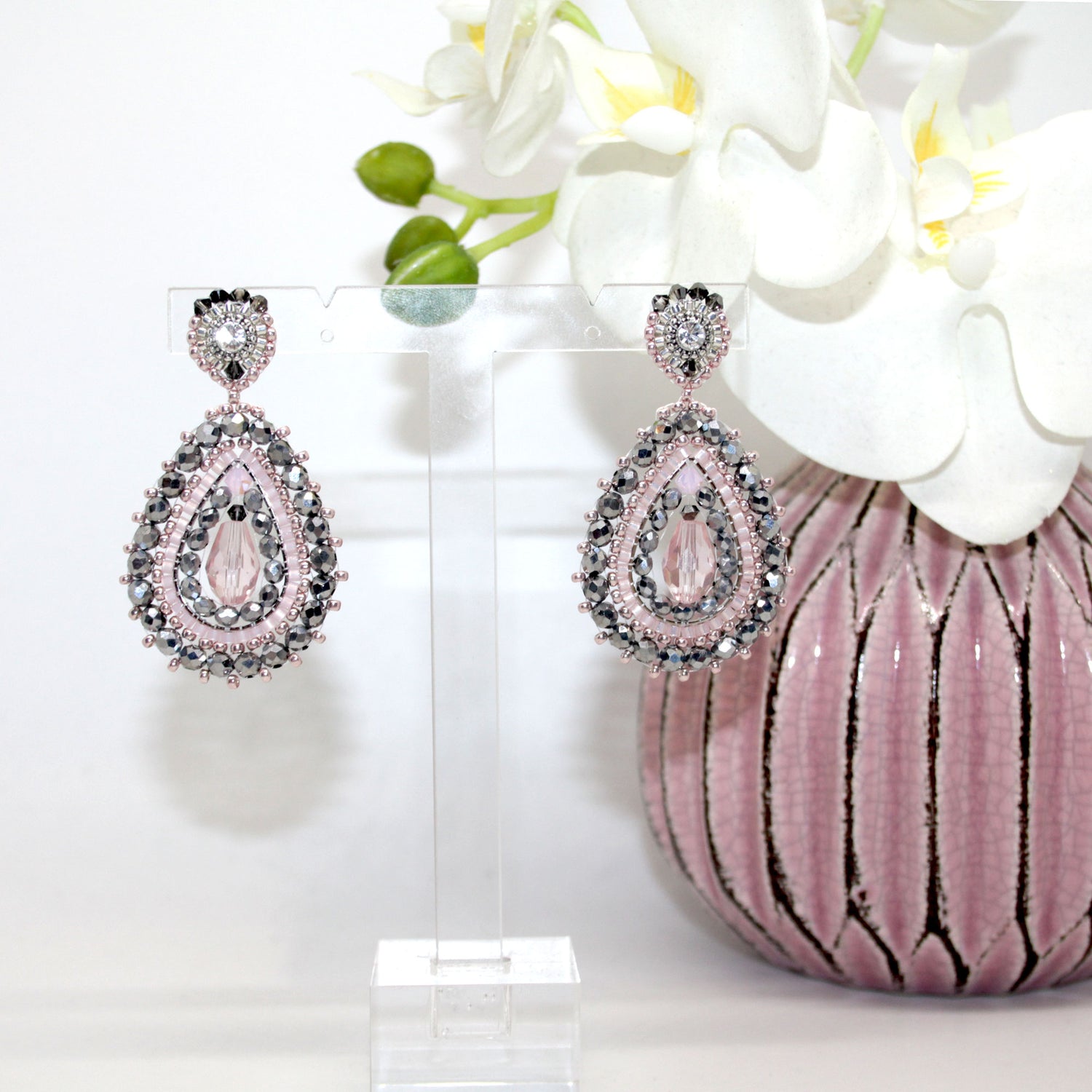 Drop Rose Silver Ohrring handgefertigt in Österreich
