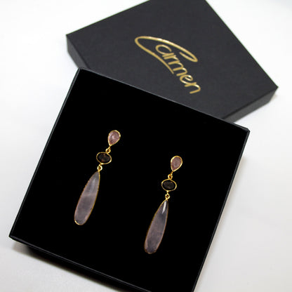 Package Rosenquarz Perlmutt (Ohrringe &amp; Armband)