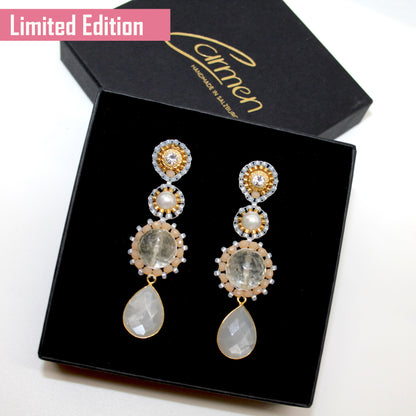 Edelstein Triple Citrin Ohrring