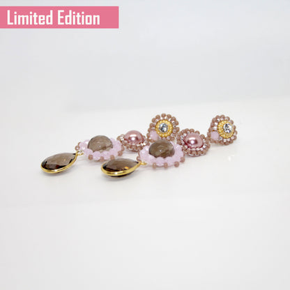 Edelstein Triple Rauchquarz Ohrring