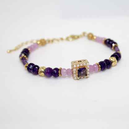 Edelsteinarmband Amethyst Ametrin handgefertigt in Österreich