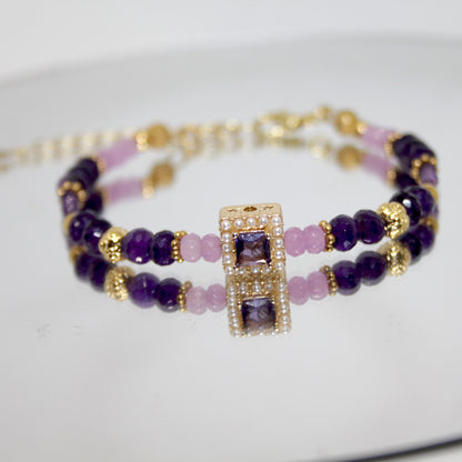 Edelsteinarmband Amethyst Ametrin handgefertigt in Österreich
