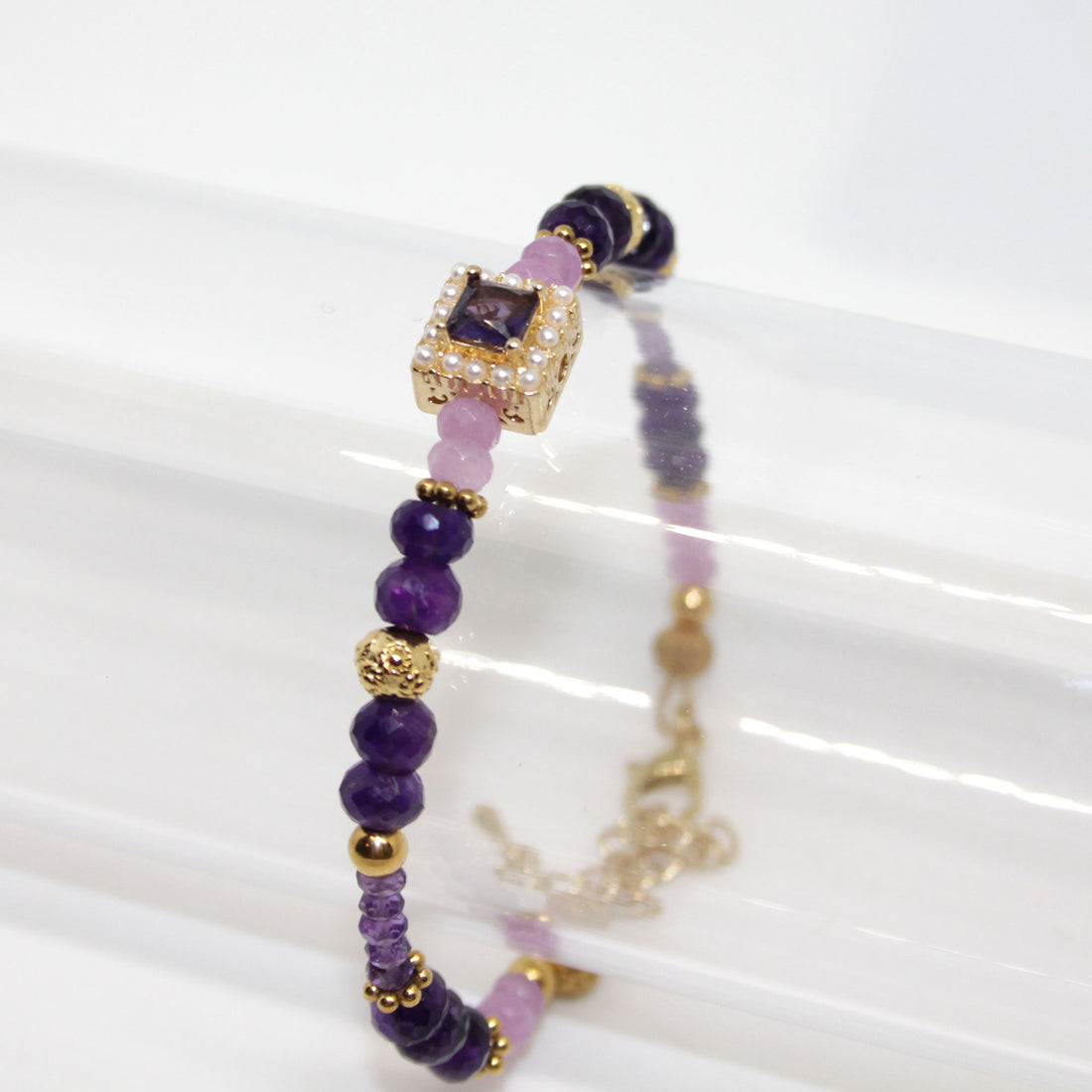 Edelsteinarmband Amethyst Ametrin handgefertigt in Österreich