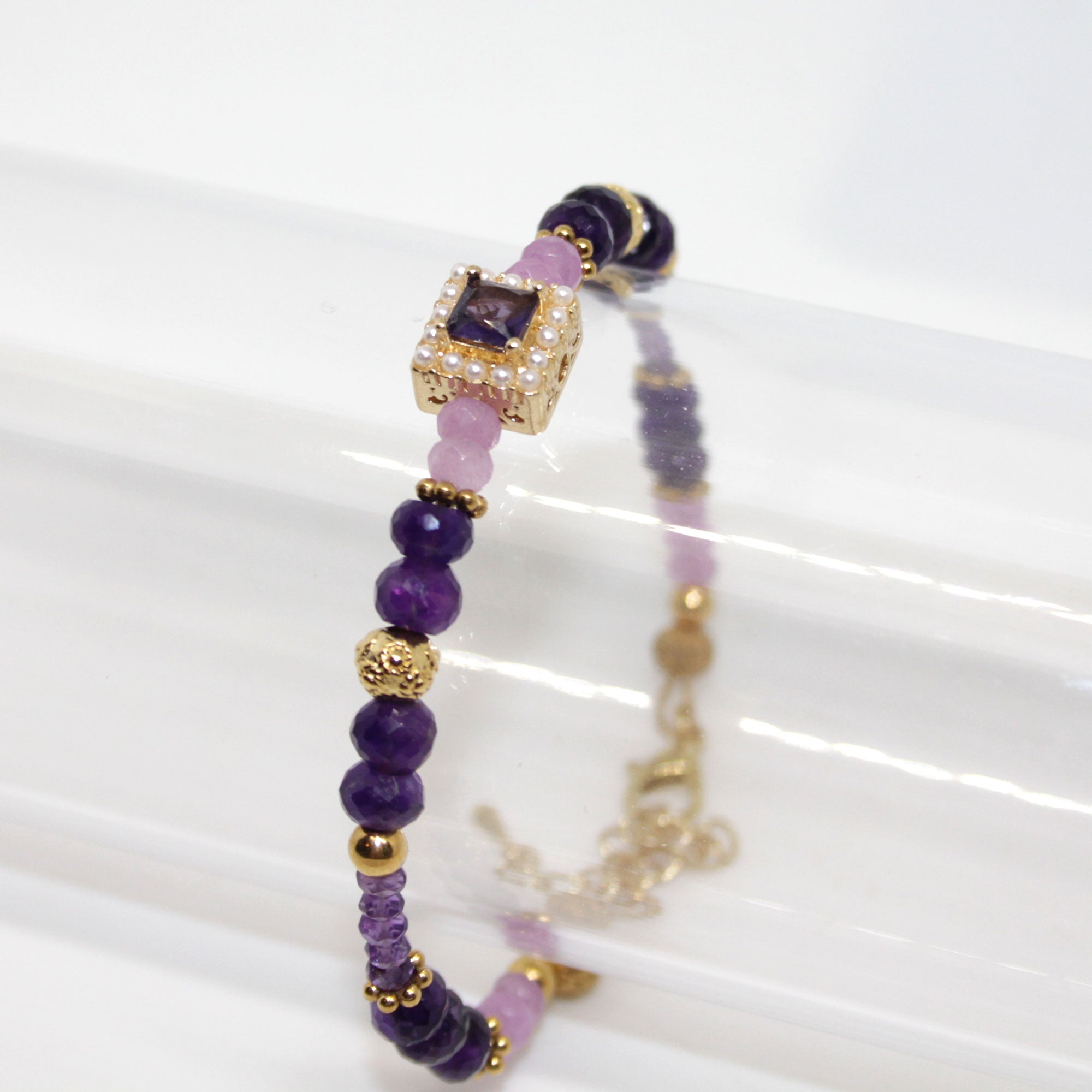 Edelsteinarmband Amethyst Ametrin handgefertigt in Österreich