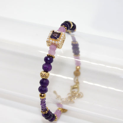 Edelsteinarmband Amethyst Ametrin handgefertigt in Österreich