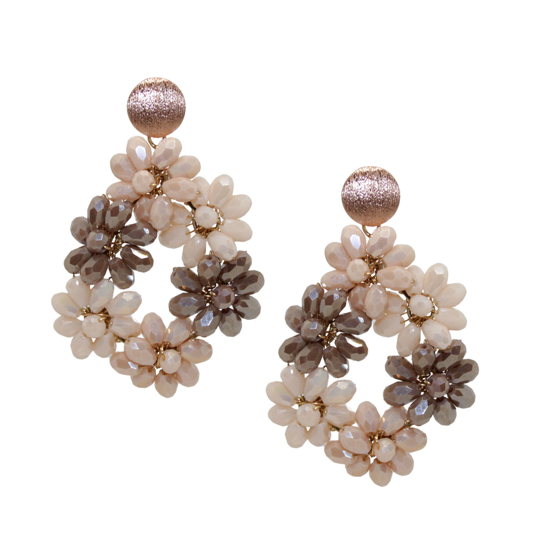 Flowerdrop Champagner Brown Ohrring