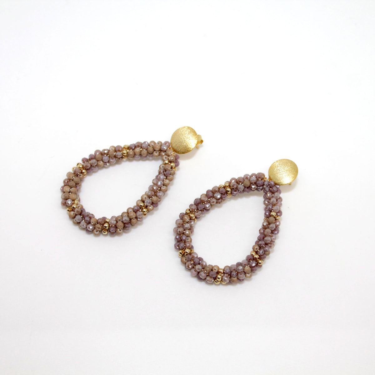 Glitzertropfen Grace Braun Gold Ohrring
