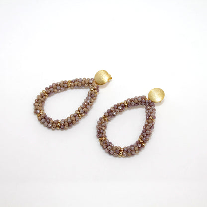 Glitzertropfen Grace Braun Gold Ohrring