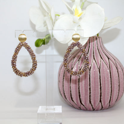 Glitzertropfen Grace Braun Gold Ohrring