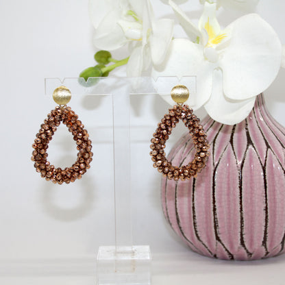 Glitzertropfen Bronze Ohrring