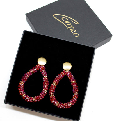 Glitzertropfen Grace burgundy