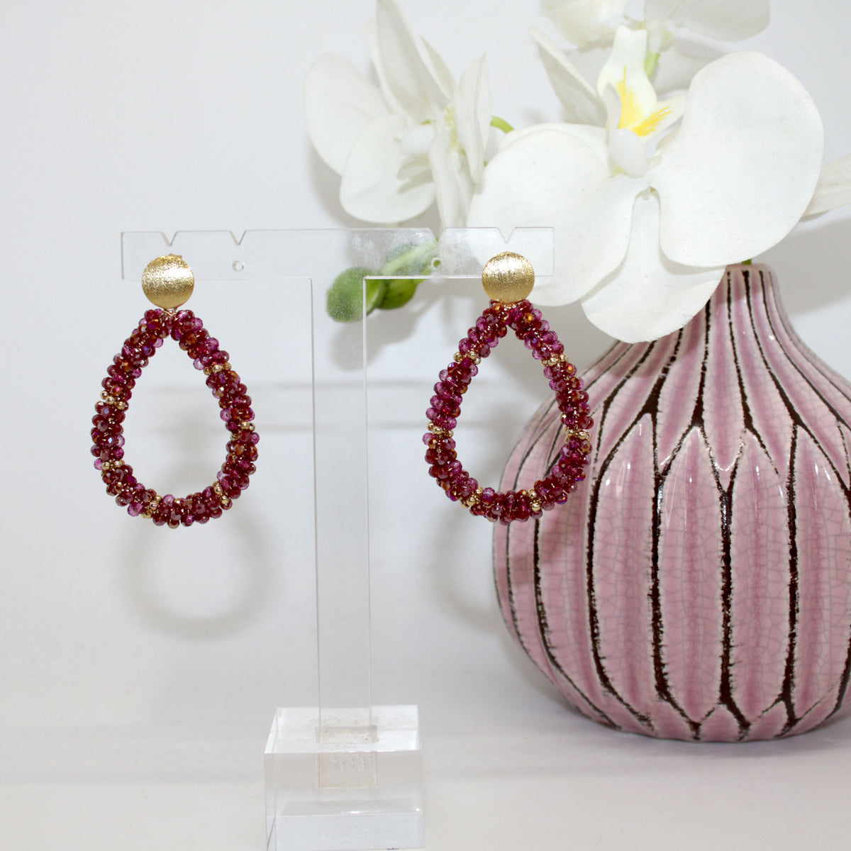 Glitzertropfen Grace burgundy