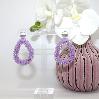 Glitzertropfen Helllila Ohrring