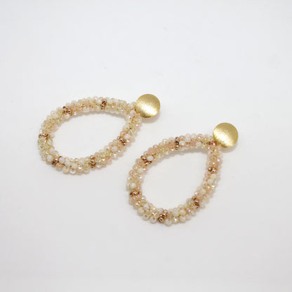 Glitzertropfen Grace Beige Gold Ohrring