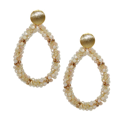 Glitzertropfen Grace Beige Gold Ohrring