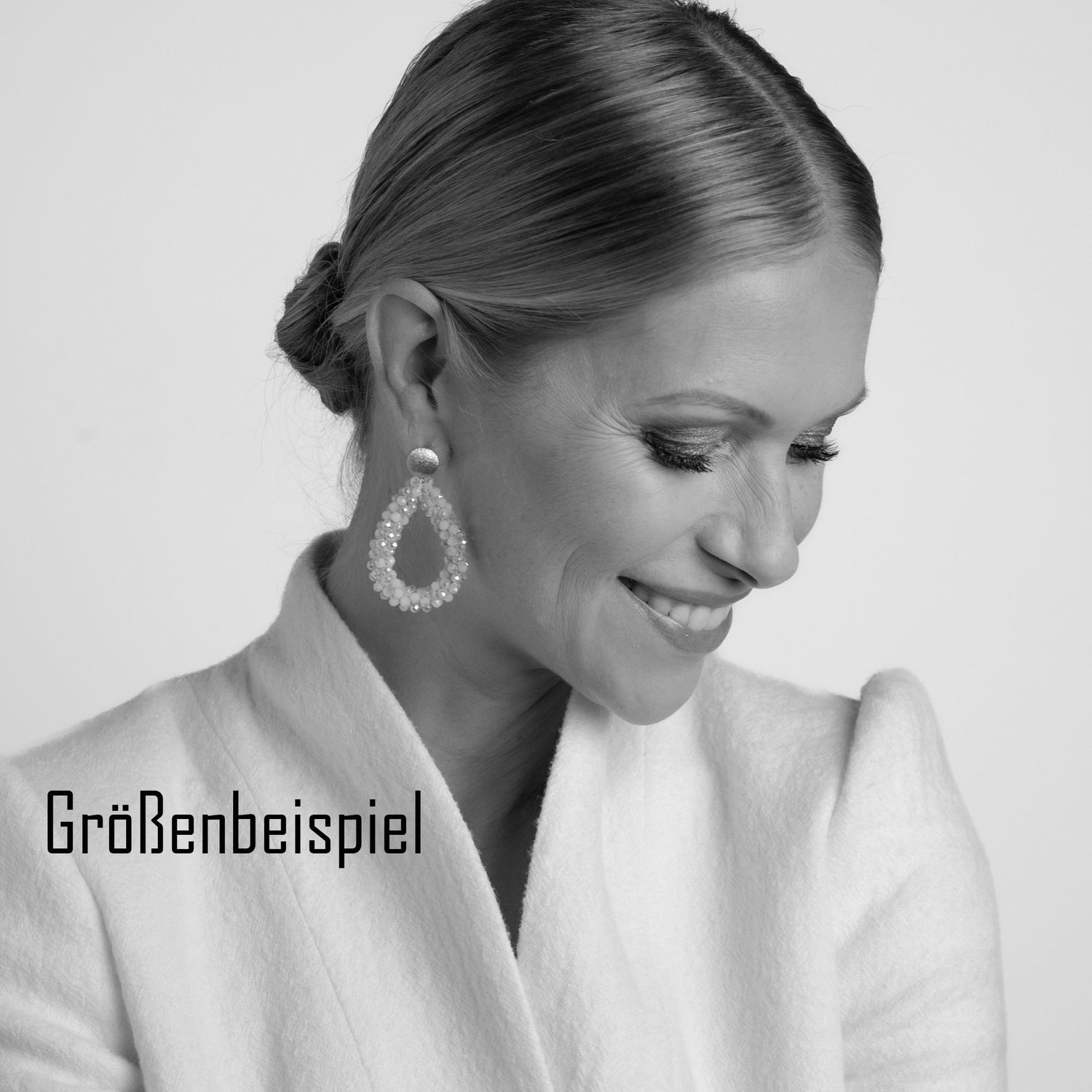 Glitzertropfen Hellblau Ohrring