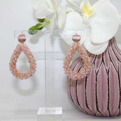 Glitzertropfen Rosa Rosé Ohrring