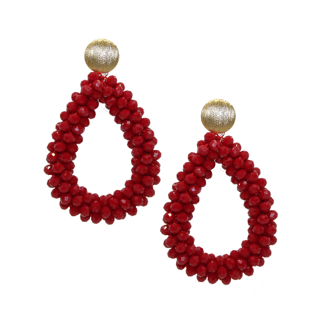Glitzertropfen Rot Ohrring