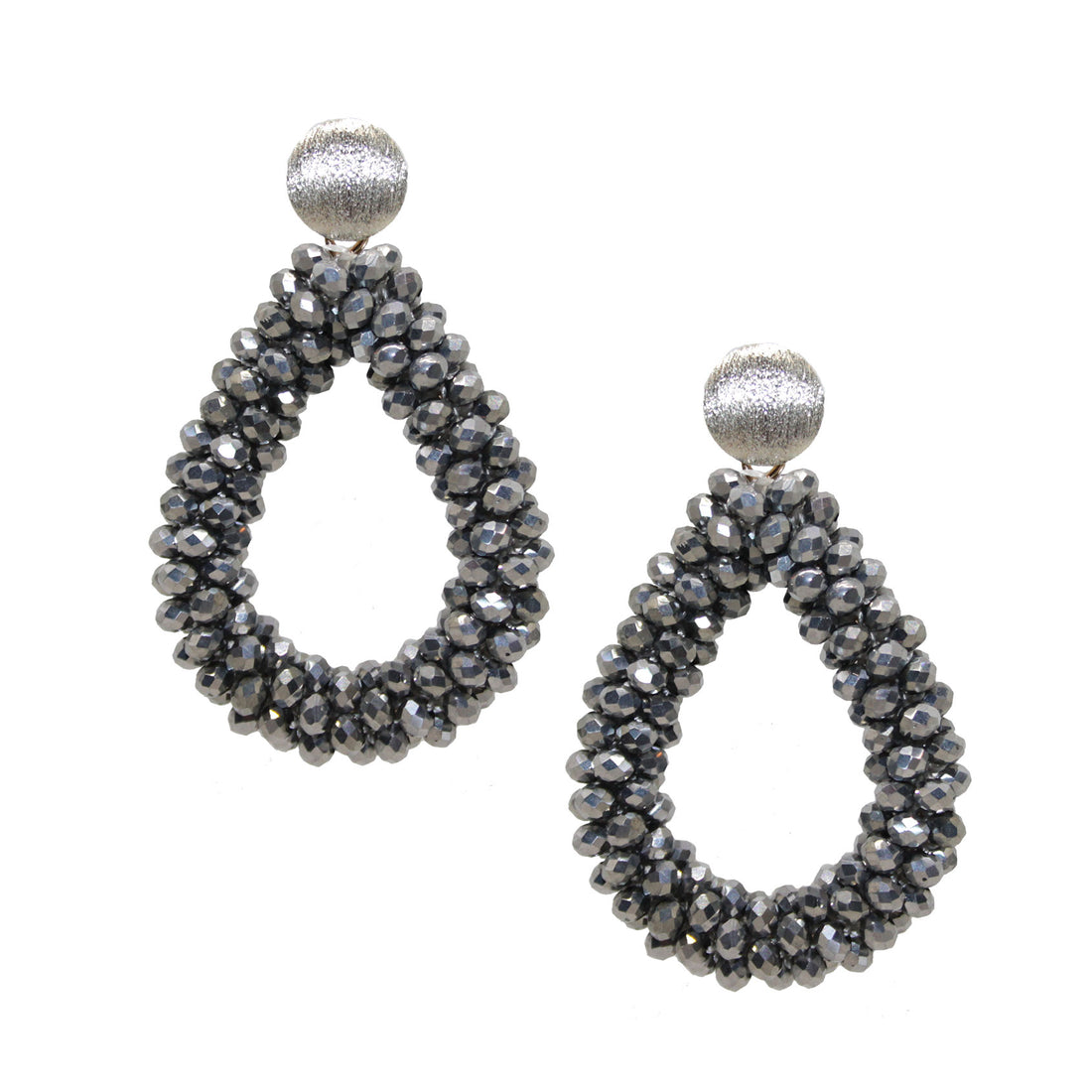 Glitzertropfen Silber Ohrring