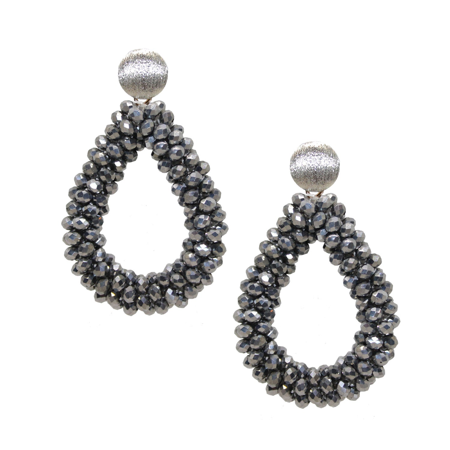 Glitzertropfen Silber Ohrring