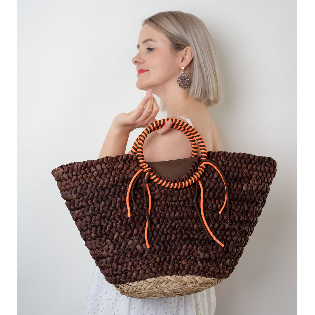 Basket Beach Bag Emma Mocca