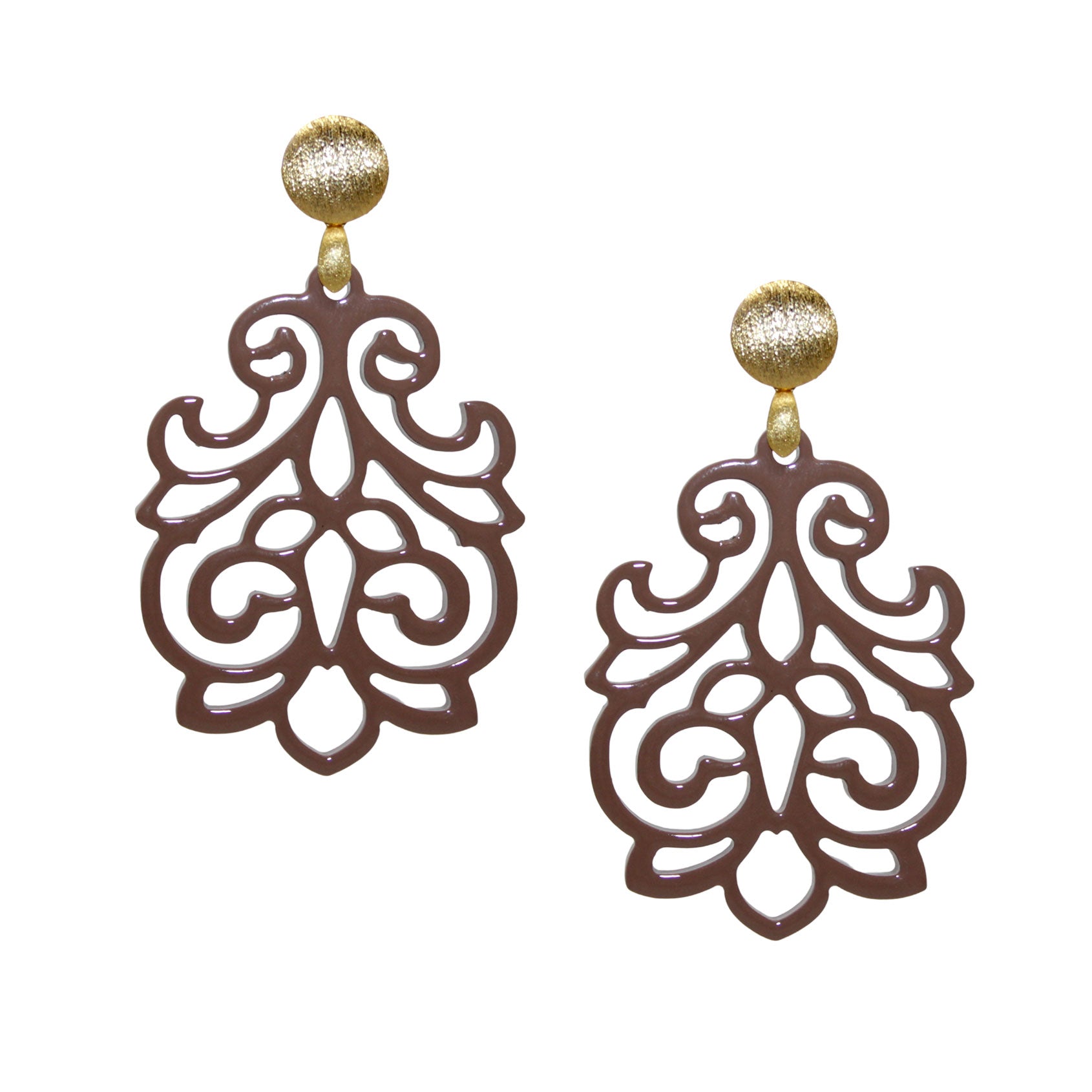 Mila Braun Hornohrringe