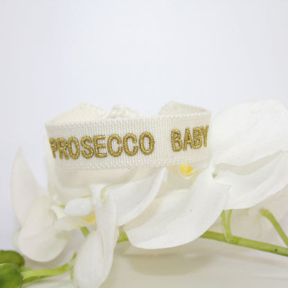 Armband Prosecco Baby Weiß Gold