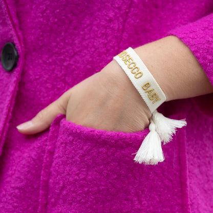 Armband Prosecco Baby Weiß Gold
