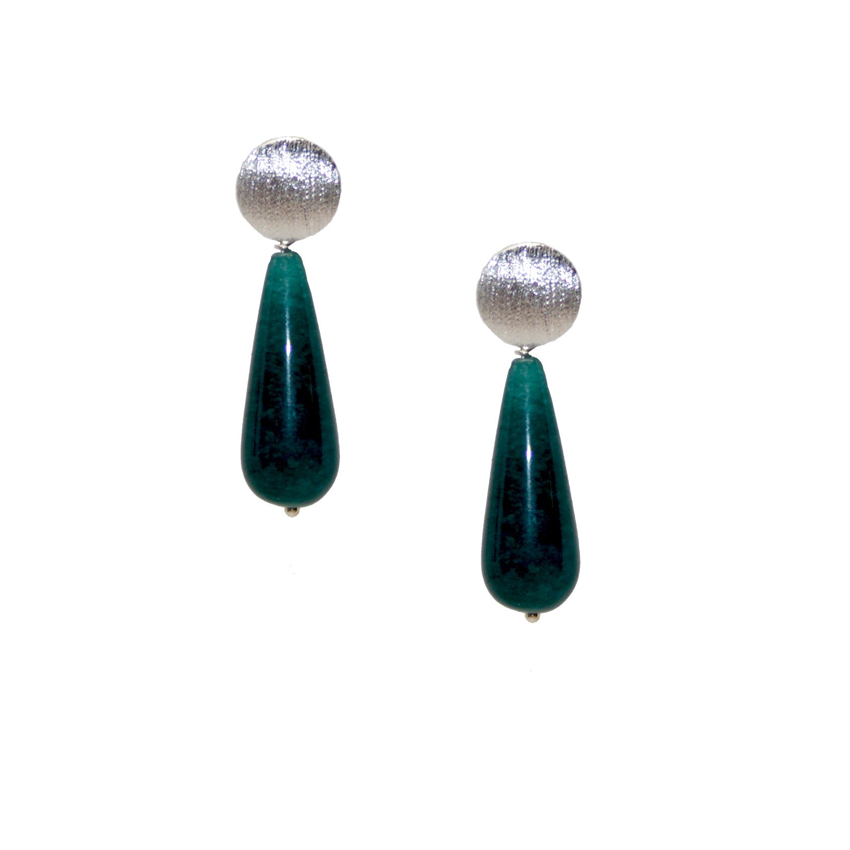 Jade drop Petrol Ohrring